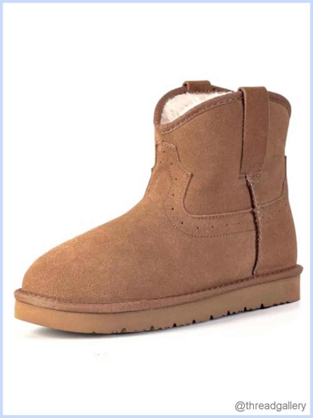 Genuine Leather Ankle Boots Women Warm Slip On Winter Snow Boots